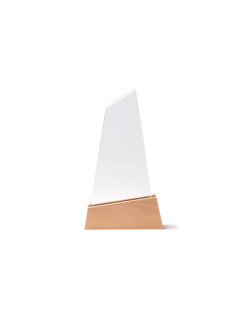 Trofeo de cristal NAVIS con diseño náutico y base de bambú personalizado de Stamina imagen 5