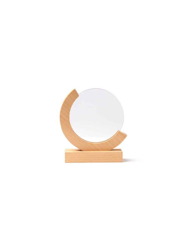Trofeo de cristal GLOBE circular con base de bambú Stamina personalizado de Stamina imagen 4