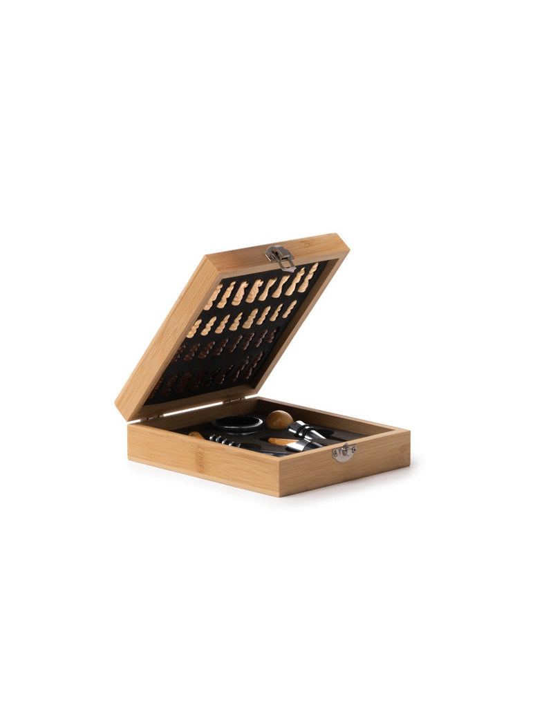Set de vino FRESNO con caja de bambú y tablero de ajedrez personalizado de Stamina imagen 7