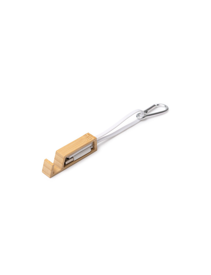 Cable cargador 4 en 1 BOEME con soporte de bambú para smartphone personalizado de Stamina imagen 7