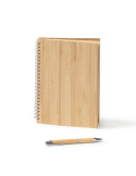 Set libreta A5 y bolígrafo de bambú GALA personalizado de Stamina imagen 2