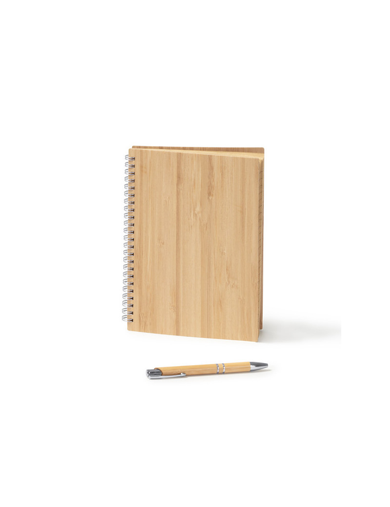 Set libreta A5 y bolígrafo de bambú GALA personalizado de Stamina imagen 2