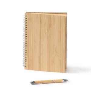 Set libreta A5 y bolígrafo de bambú GALA
