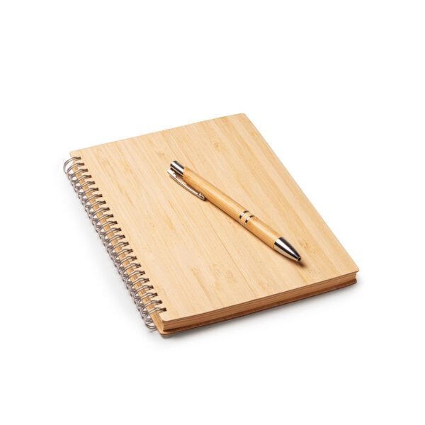 Set libreta A5 y bolígrafo de bambú GALA
