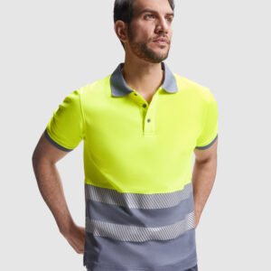 Polo Técnico ATRIO de manga corta con tapeta de tres botones a contraste