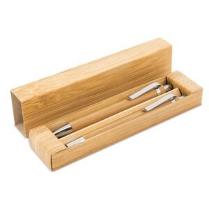 Set boligrafo y portaminas bambu Z-579