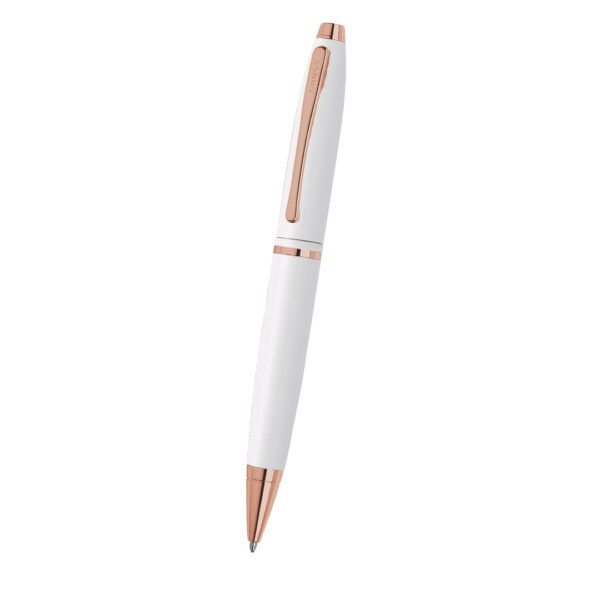 Bolígrafo Calais White 7396 Cross en blanco y oro rosa para regalos corporativos de lujo