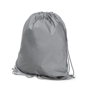 Mochila de cuerdas LAZAR fabricada en poliéster reflectante con diseño práctico.