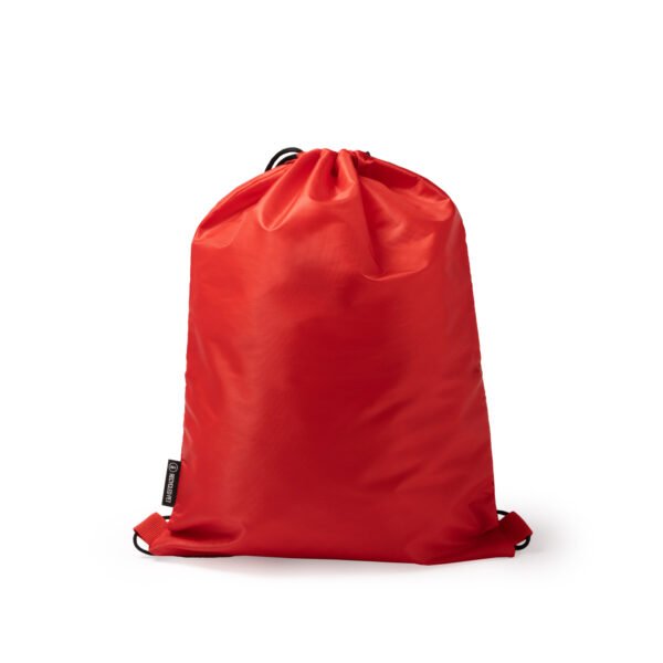 Mochila de cuerdas MILAK color rojo ligera y resistente para regalos promocionales.