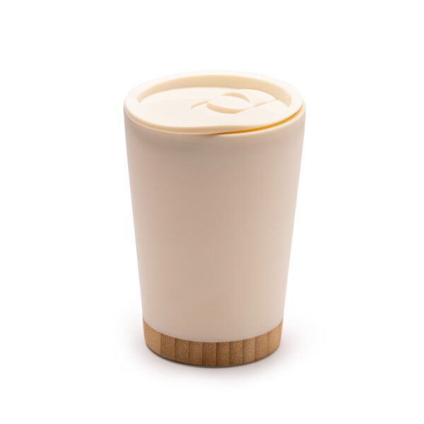 Vaso MIRIN de doble pared en PP reciclado con base de bambú