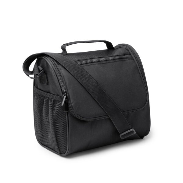 Nevera GAVINS de 600D RPET con interior isotérmico y bolsillo frontal con cremallera