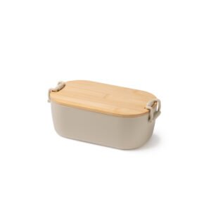 Fiambrera BRIOX con cuerpo de PP y tapa de bambú natural.