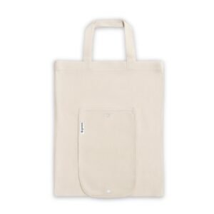BEIRUT. Bolsa plegable de algodón (50%), algodón reciclado (30%) y poliéster (20% rPET) (140 g/m²)