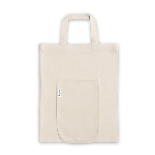 BEIRUT. Bolsa plegable de algodón (50%), algodón reciclado (30%) y poliéster (20% rPET) (140 g/m²)