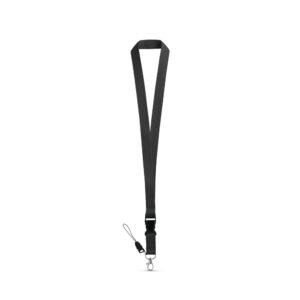 ANQUETIL. Lanyard de poliéster con mosquetón metálico