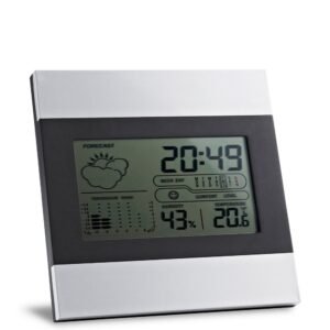 DENE. Estación meteorológica de sobremesa con pantalla LCD de aluminio y ABS