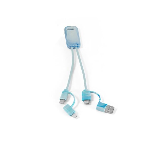 BERNERS. Cable USB 6 en 1 ultrarrápido en PET reciclado (100% rPET)