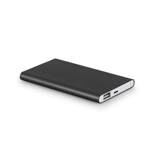 MARCET. Power bank slim 4'000 mAh, fabricado en aluminio reciclado (100% rAL) y ABS reciclado (100% rABS)