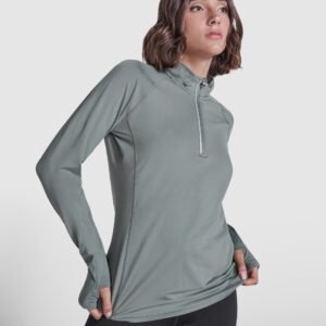 Sudadera Técnica ESTAMBUL WOMAN con media cremallera y detalles reflectantes.