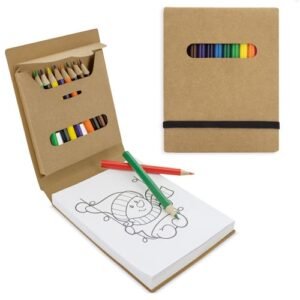 Libreta de colorear con cajita12 colores pintur B-519
