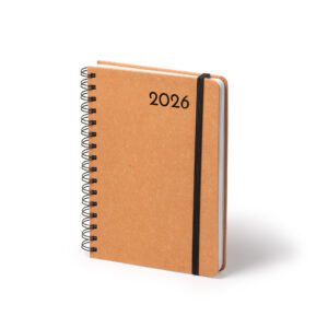 agenda KURTIS A5 con anillas de cuero reciclado personalizada
